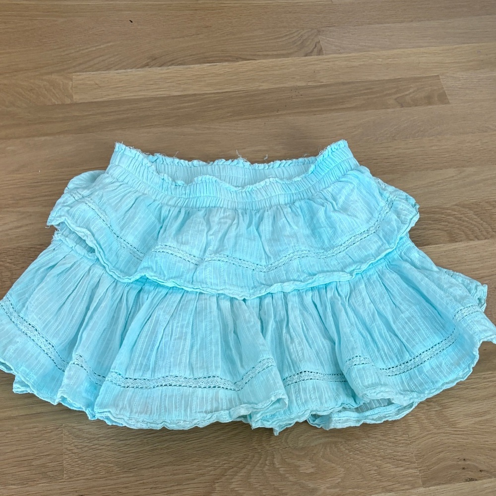 LoveShackFancy Sky Blue A-Line Skirt